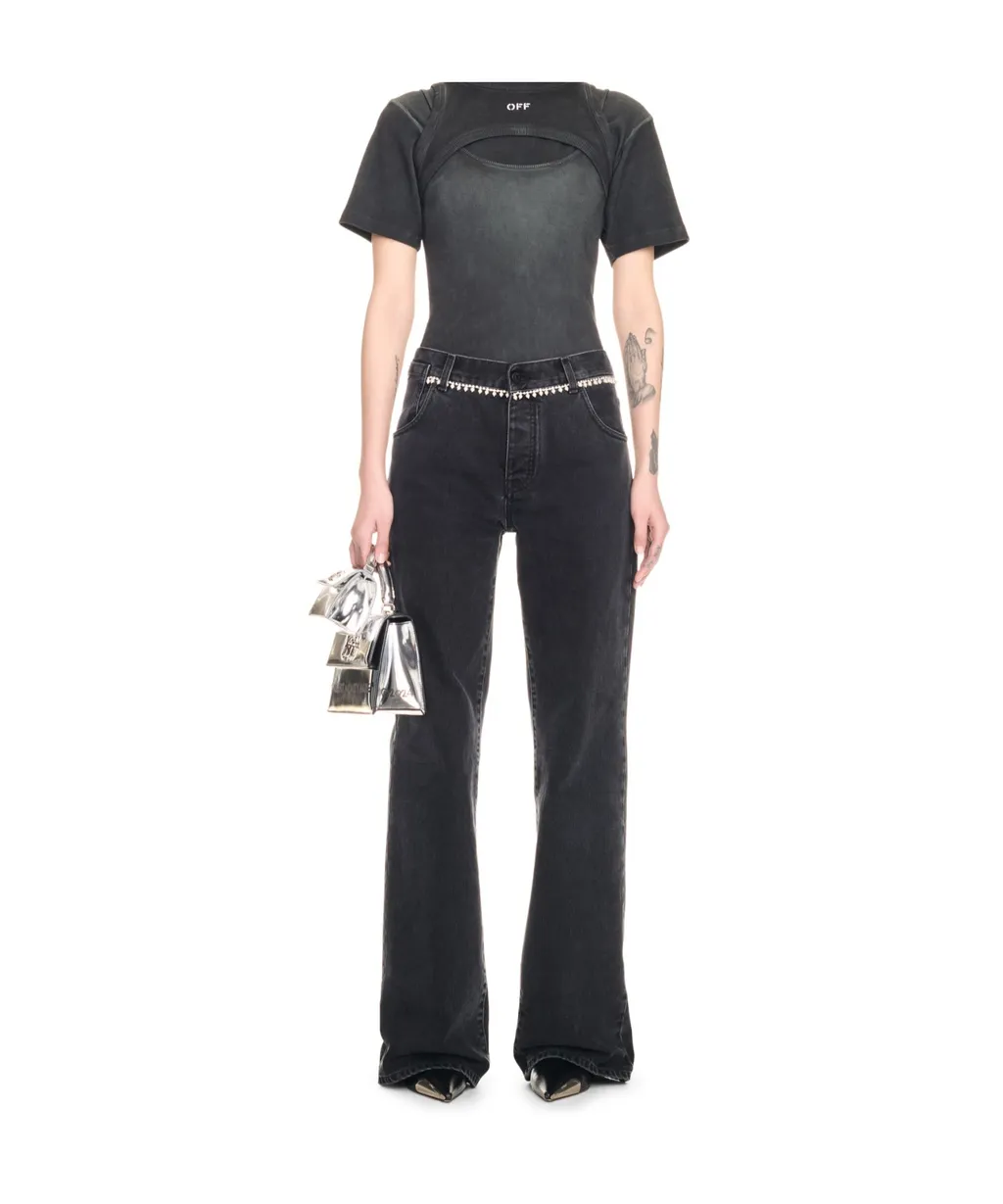 Belted Wide Jeans