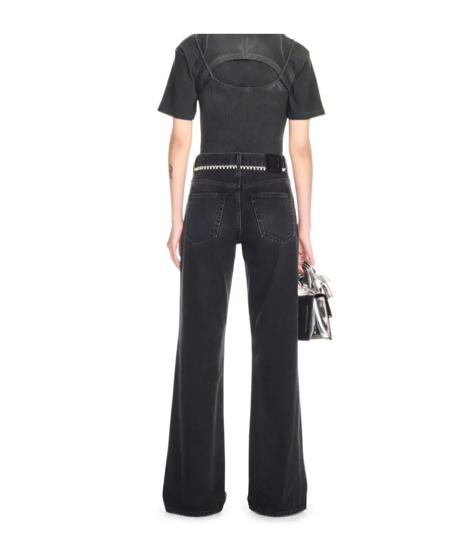 Belted Wide Jeans