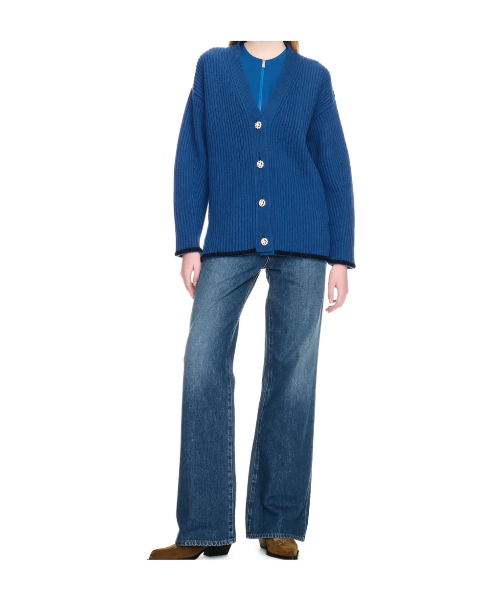 Logo-Embroidered Cardigan