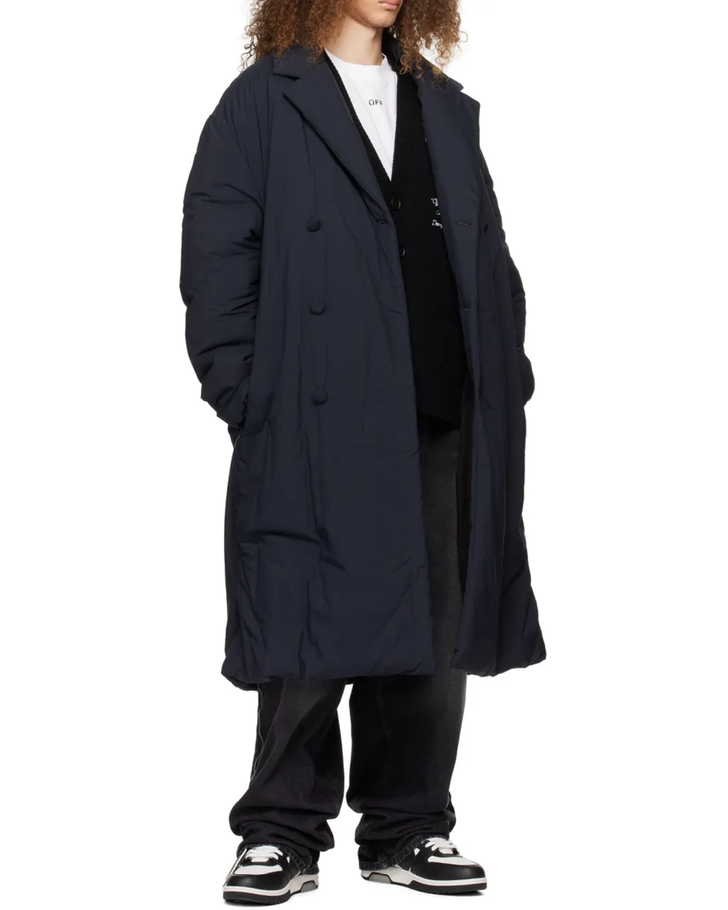 Belted Double-Breasted Padded Coat