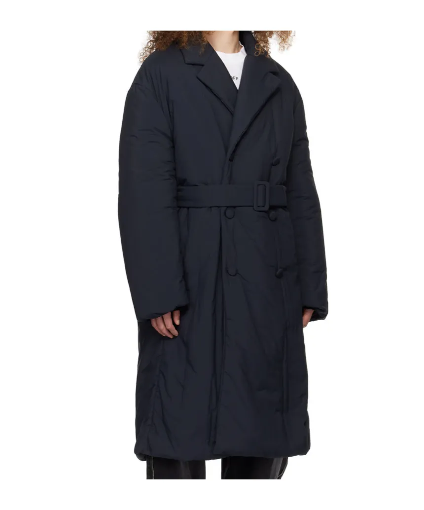 Belted Double-Breasted Padded Coat
