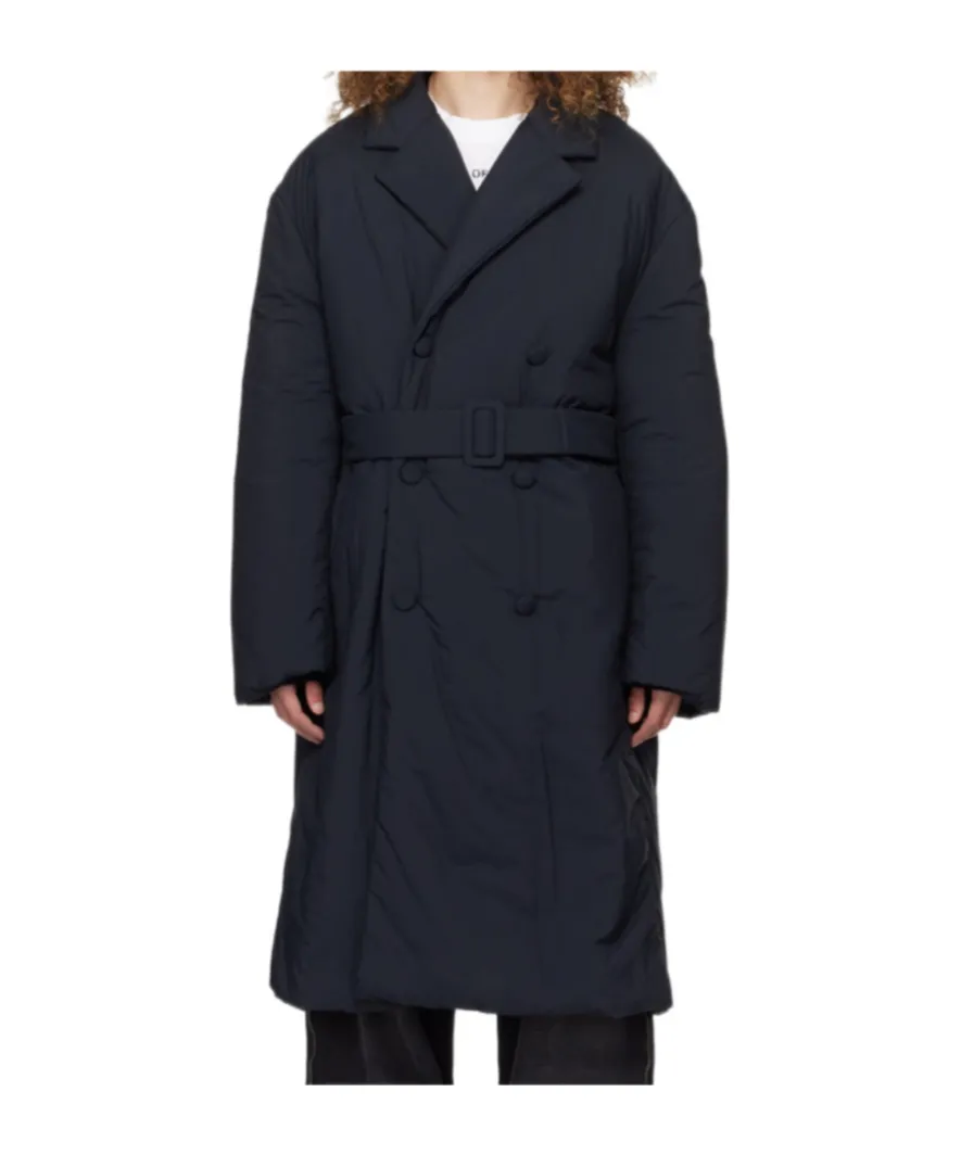 Belted Double-Breasted Padded Coat