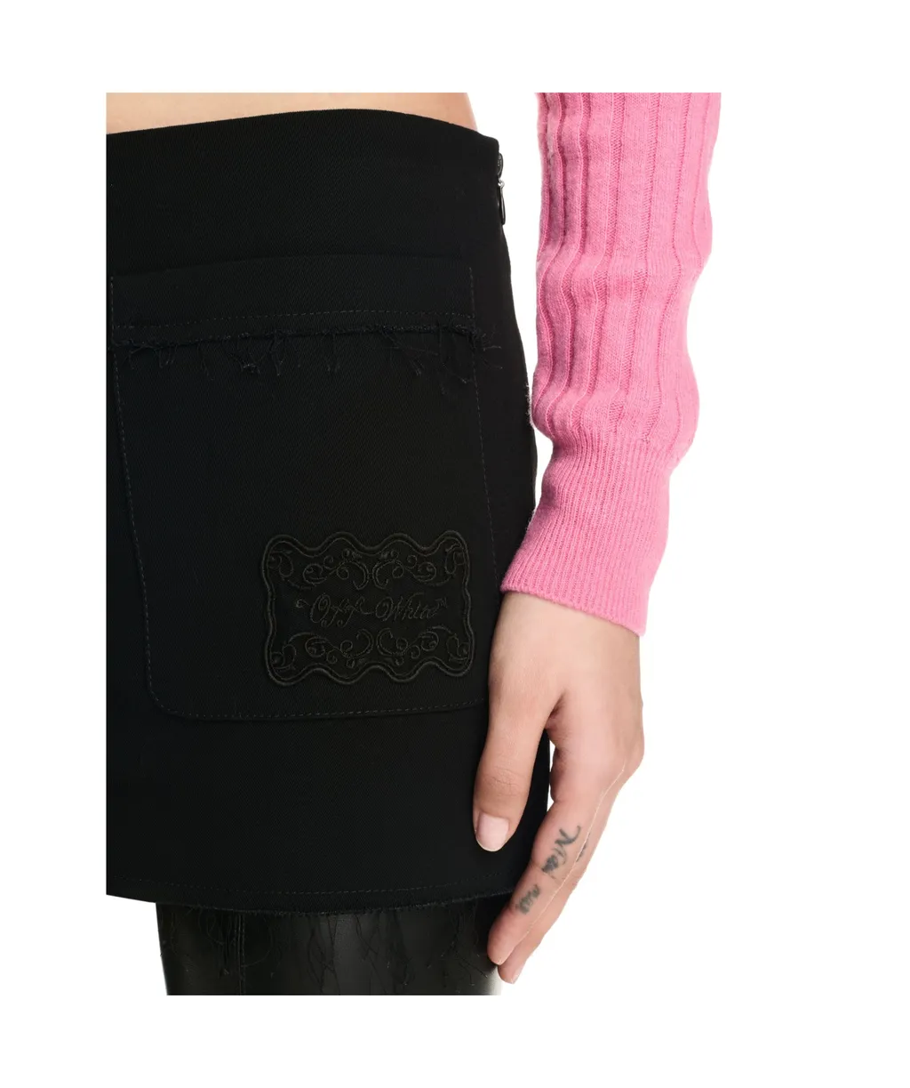 Logo Embroidered Mid-Rise Mini Skirt