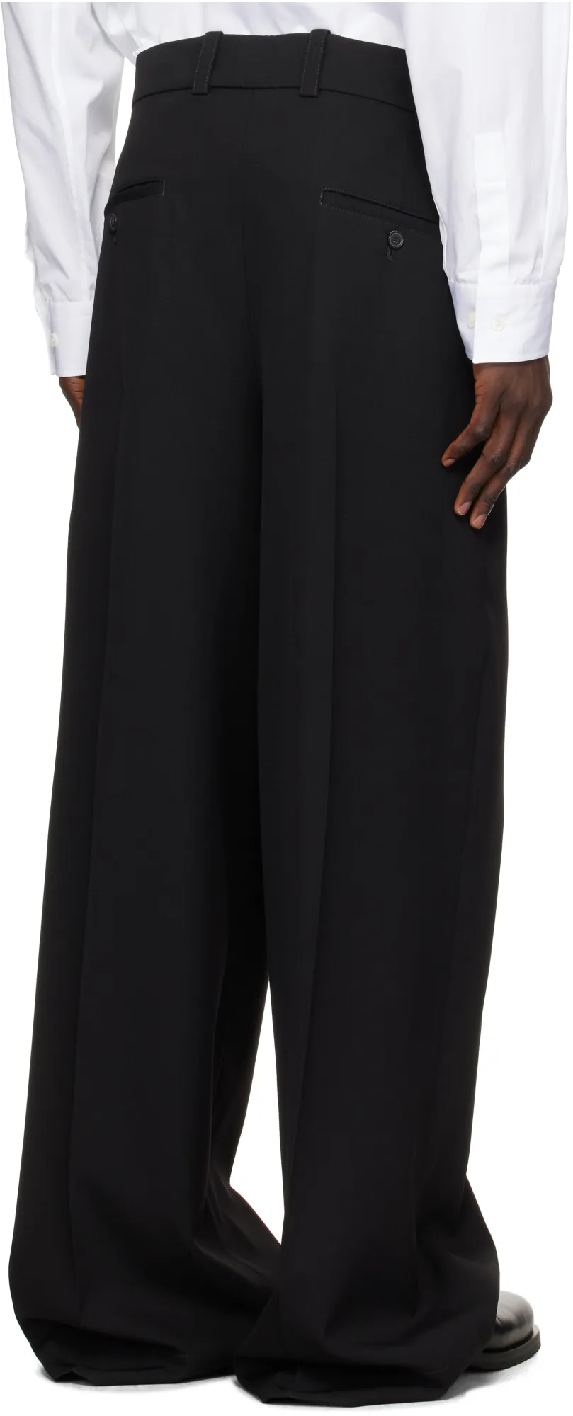 Dart Detailed Wide Leg Pants