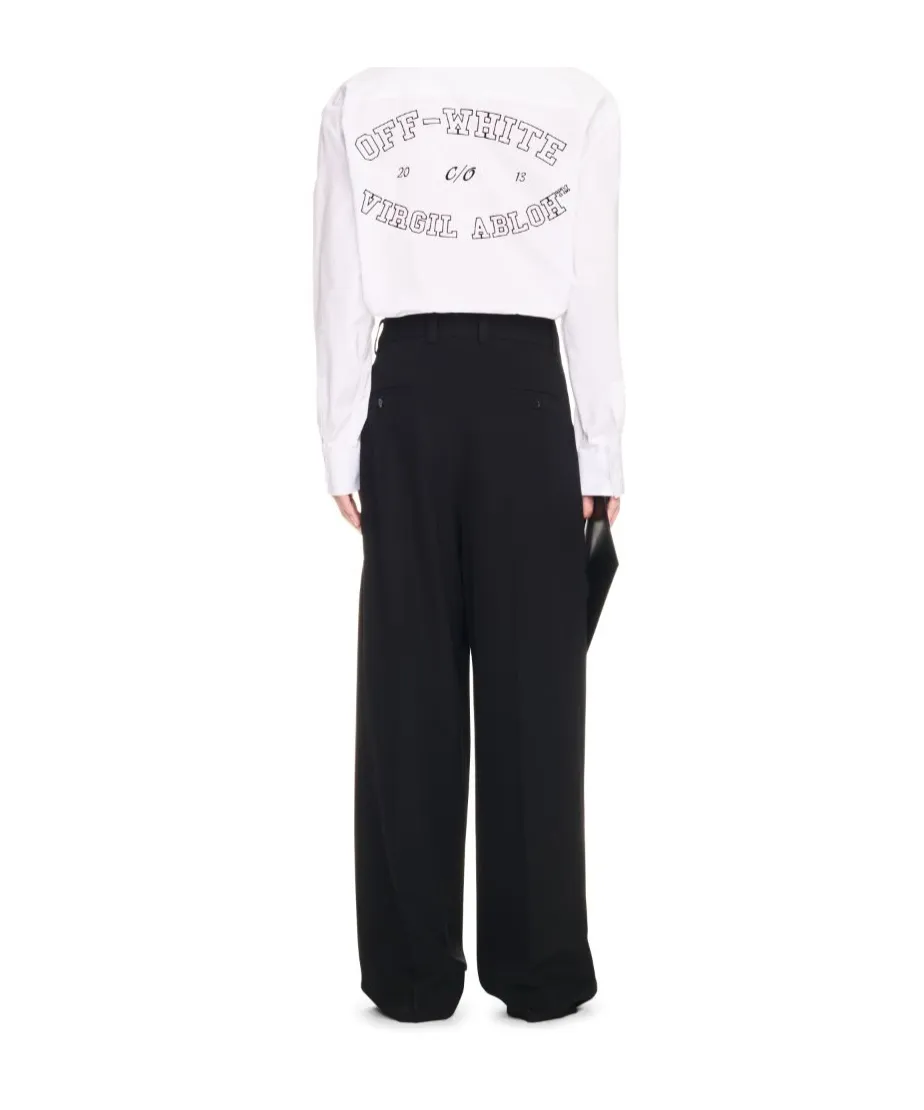 Dart Detailed Wide Leg Pants