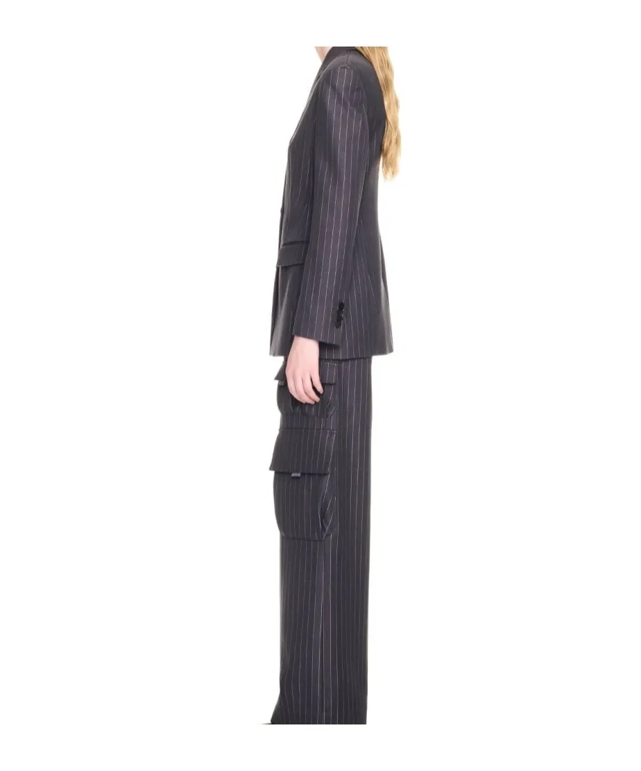 Striped Single-Breasted Blazer