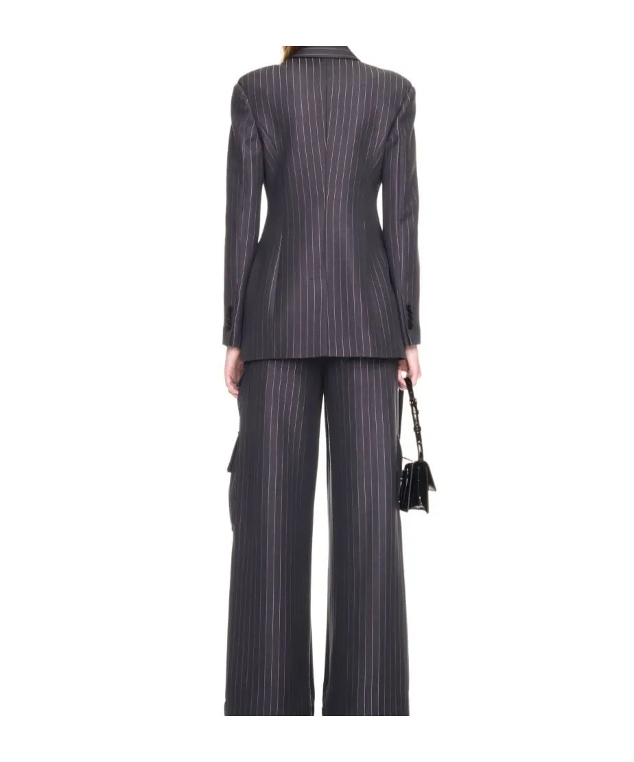 Striped Single-Breasted Blazer