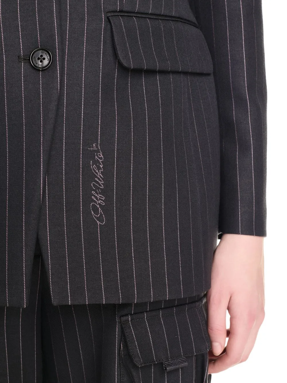 Striped Single-Breasted Blazer