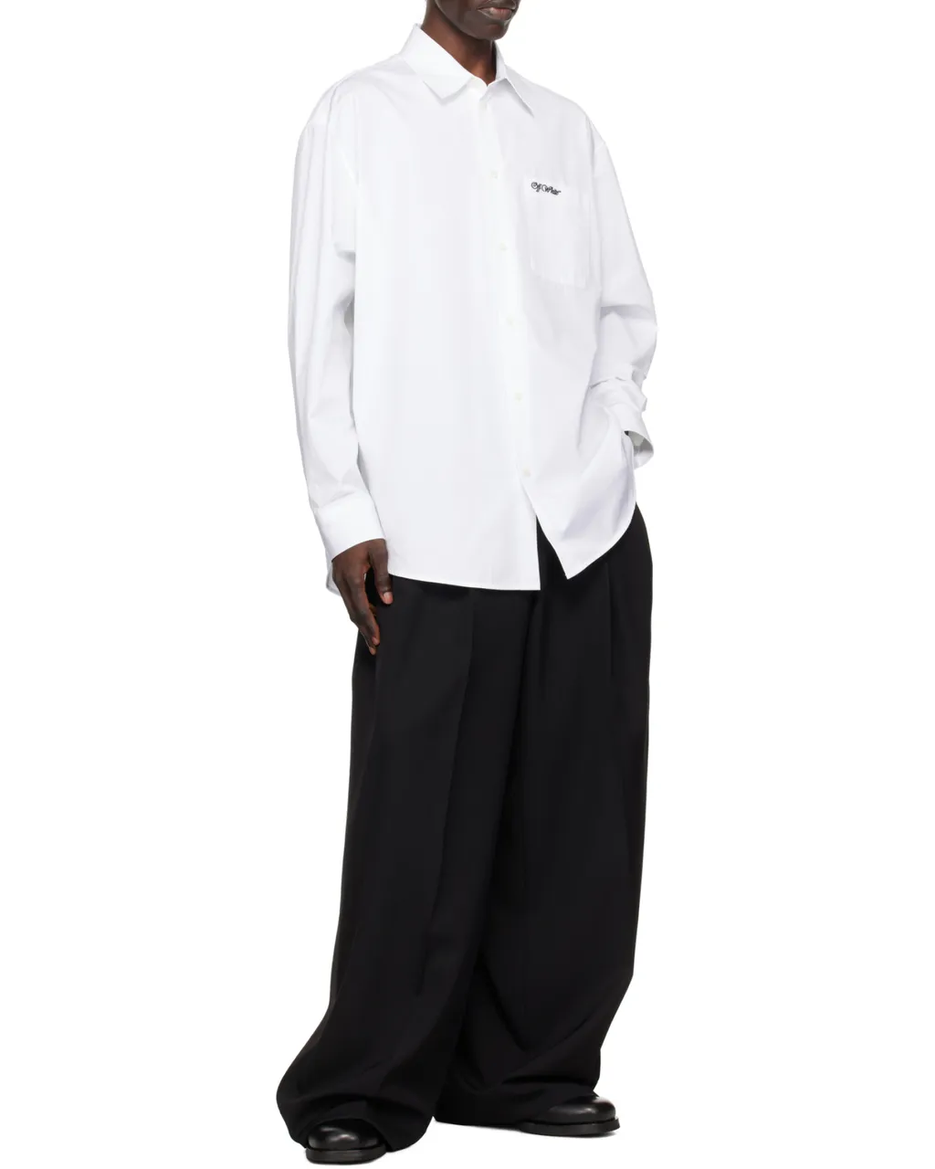 Logo Embroidered Long-Sleeved Shirt