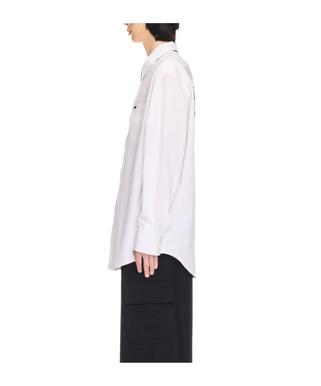 Logo Embroidered Long-Sleeved Shirt