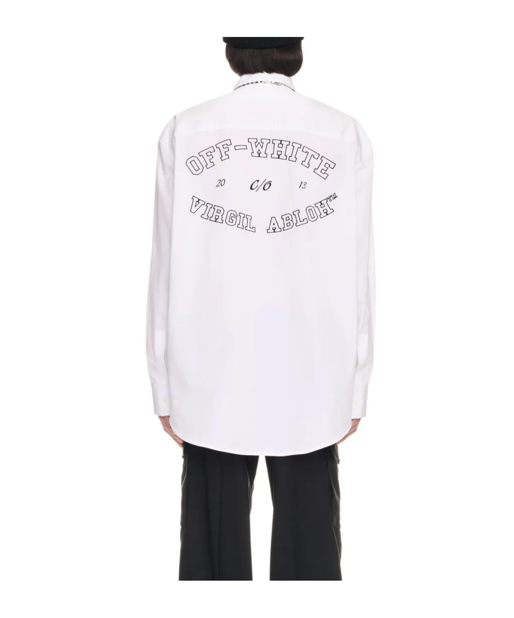 Logo Embroidered Long-Sleeved Shirt