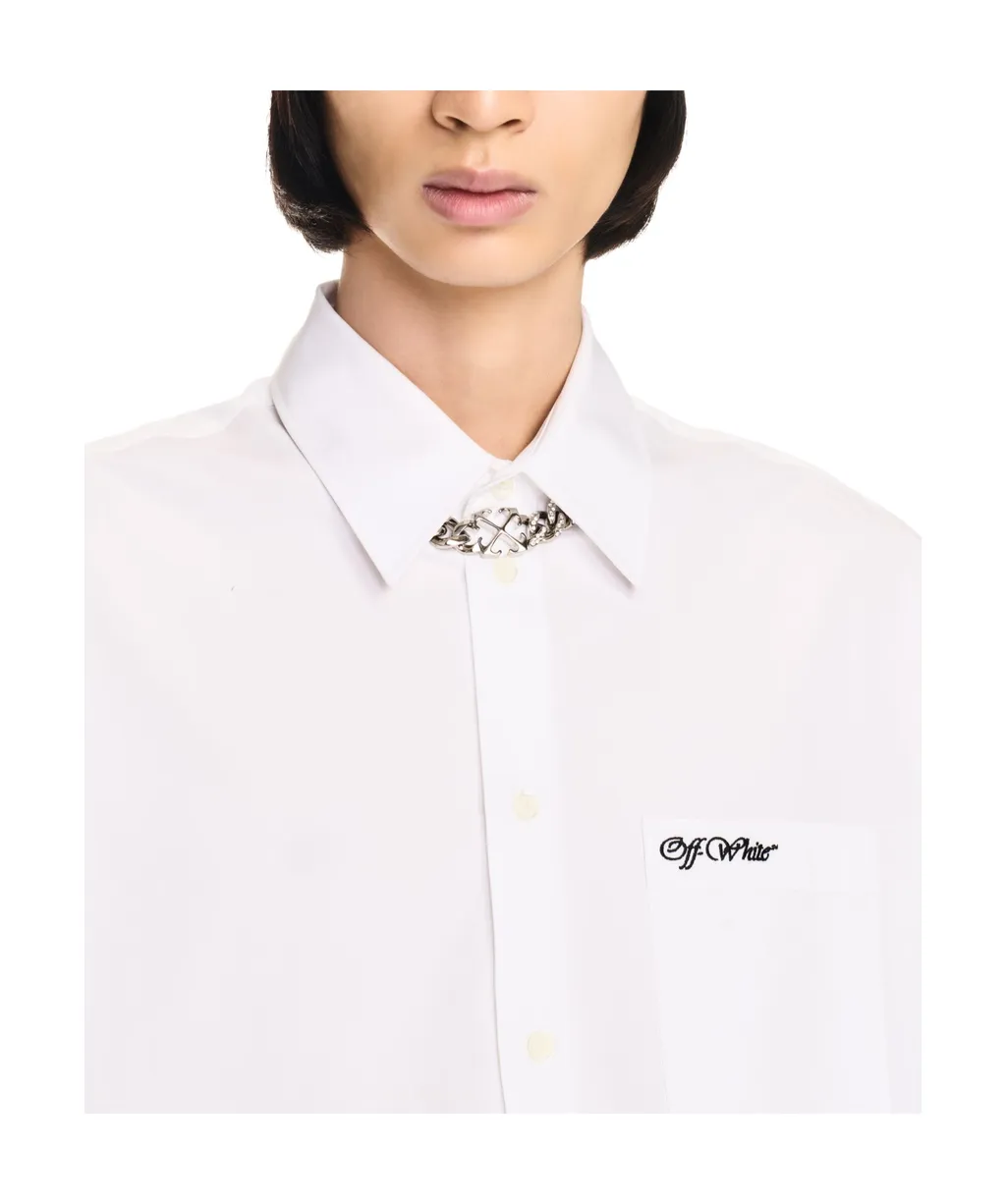 Logo Embroidered Long-Sleeved Shirt