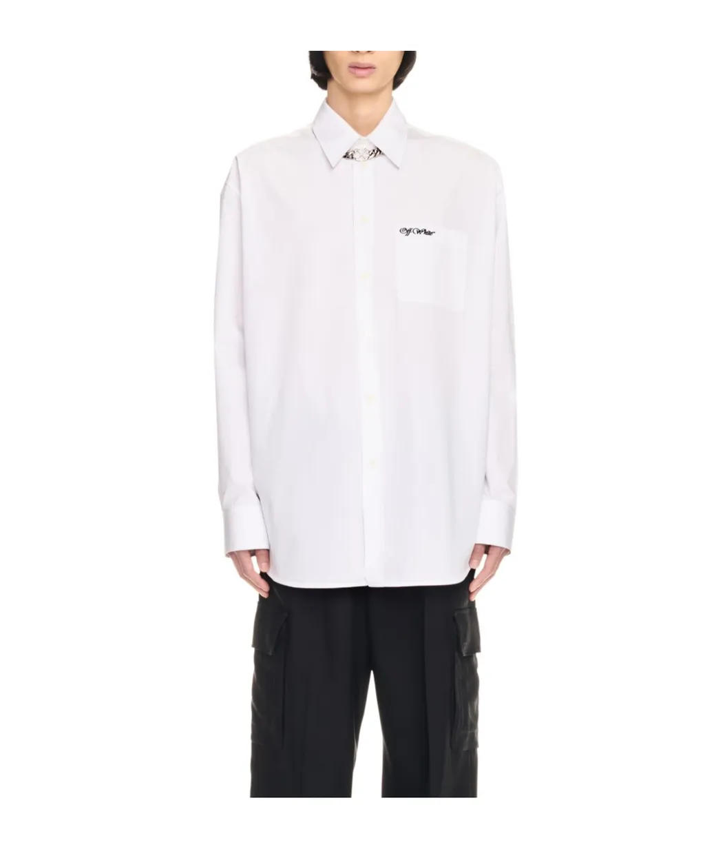 Logo Embroidered Long-Sleeved Shirt