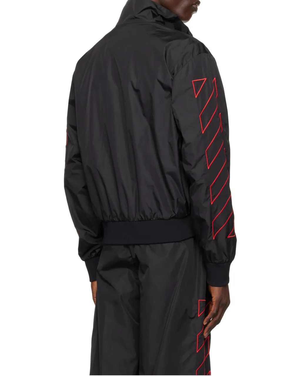 Logo Embroidered Zip-Up Bomber Jacket