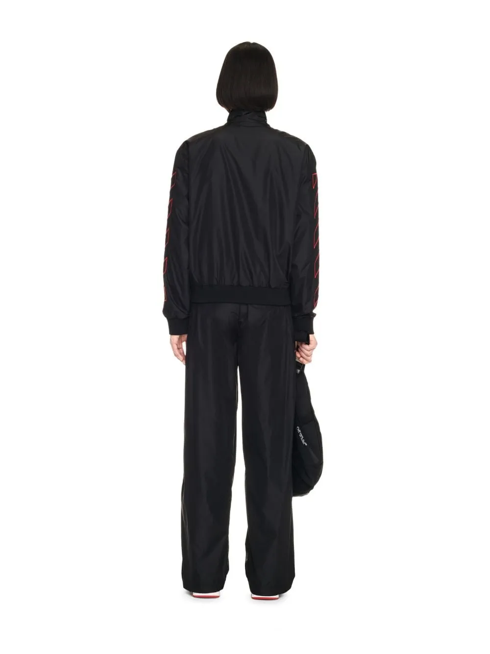 Logo Embroidered Zip-Up Bomber Jacket
