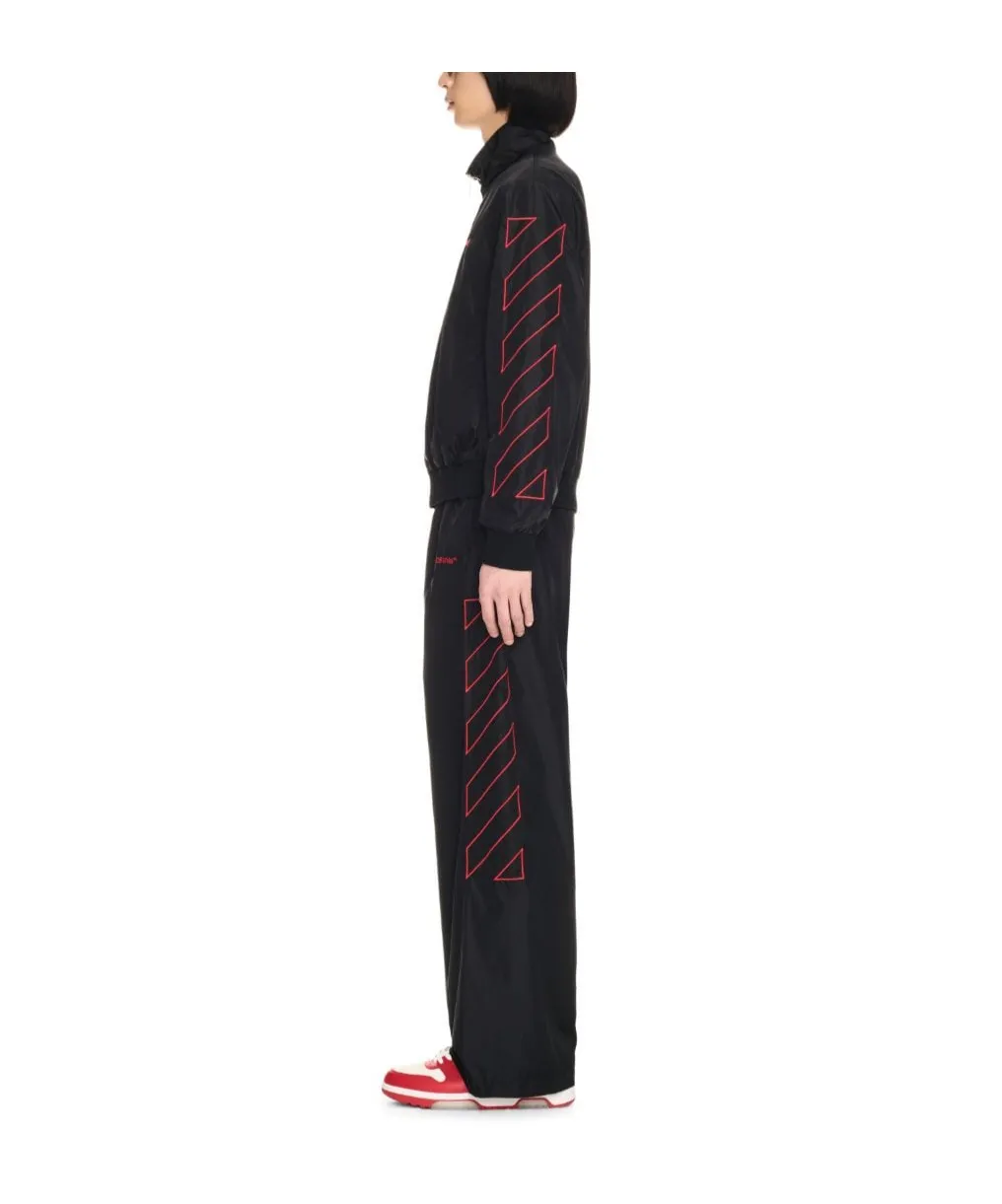 Logo Embroidered Zip-Up Bomber Jacket