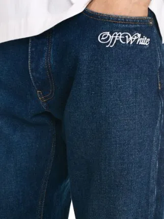 Logo Patch Straight Leg Jeans