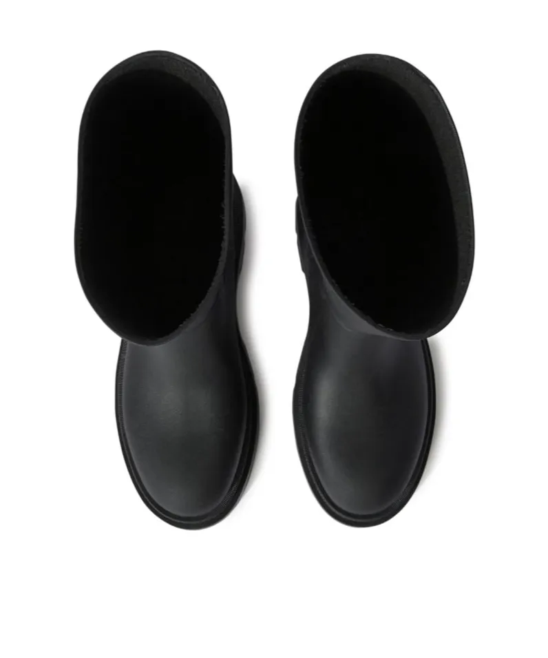Slogan Printed Round Toe Boots