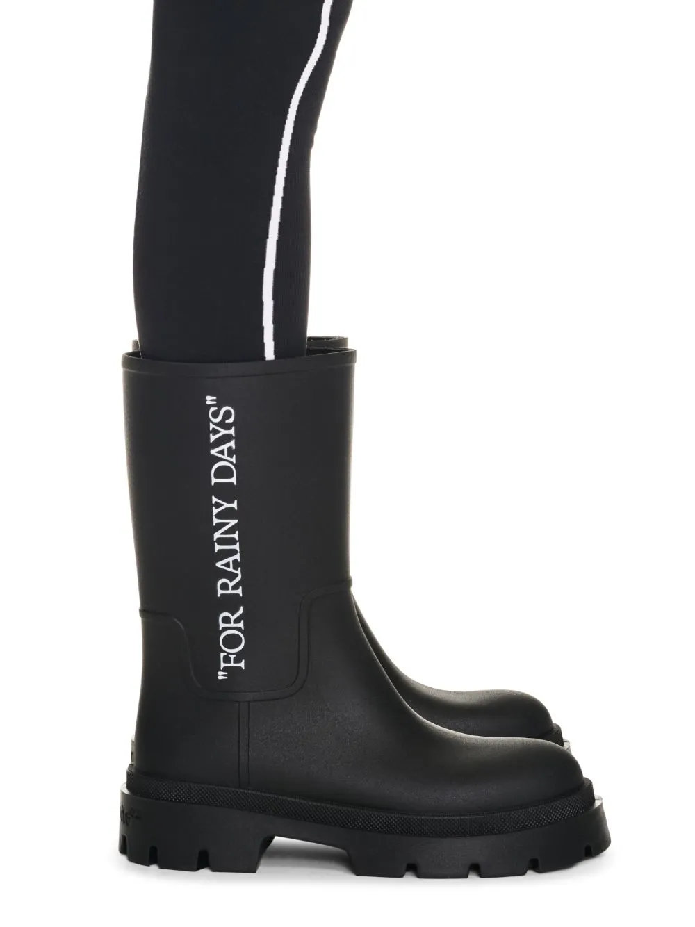 Slogan Printed Round Toe Boots