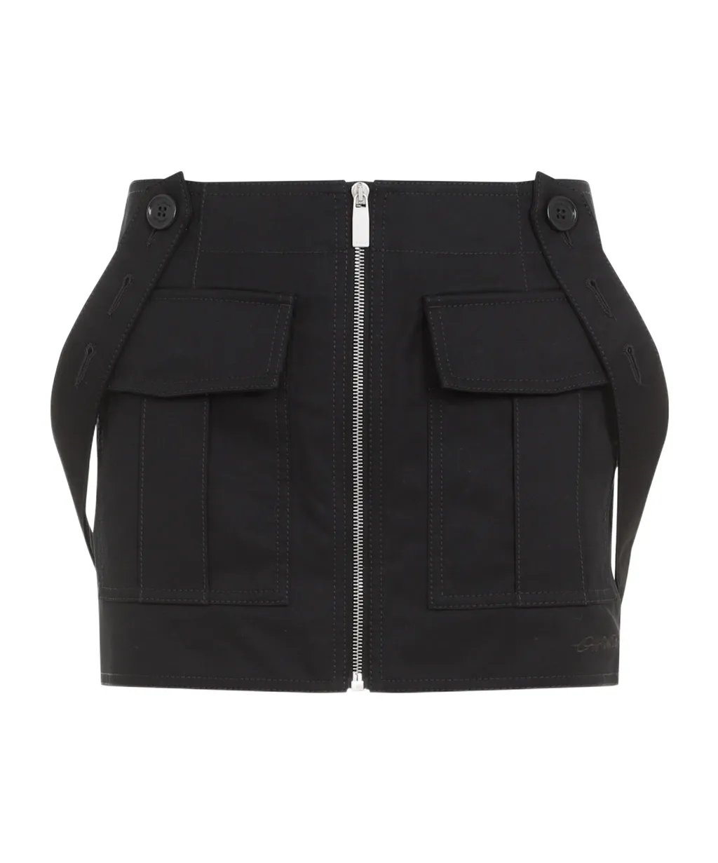 Zip-Up Button Detailed Skirt