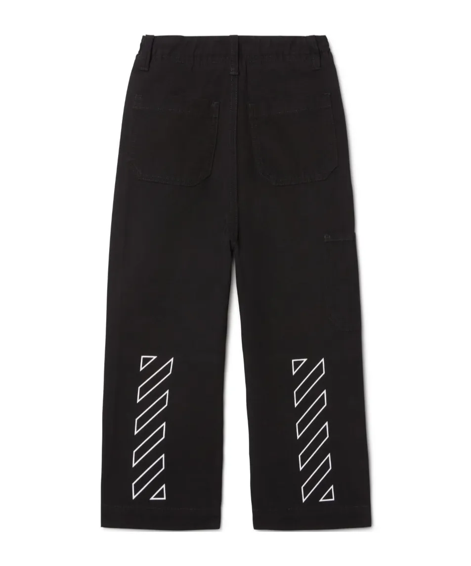 Off Stamp Printed Straight Leg Trousers