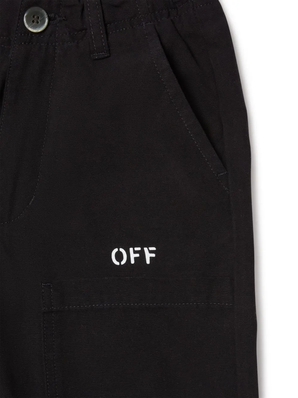 Off Stamp Printed Straight Leg Trousers
