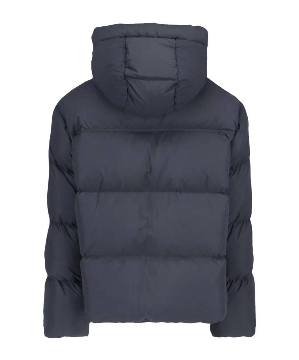 Logo Patch Zip-Up Down Jacket