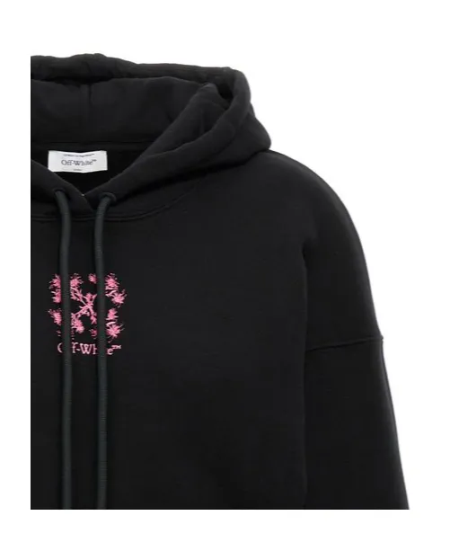 Logo Embroidered Cropped Hoodie