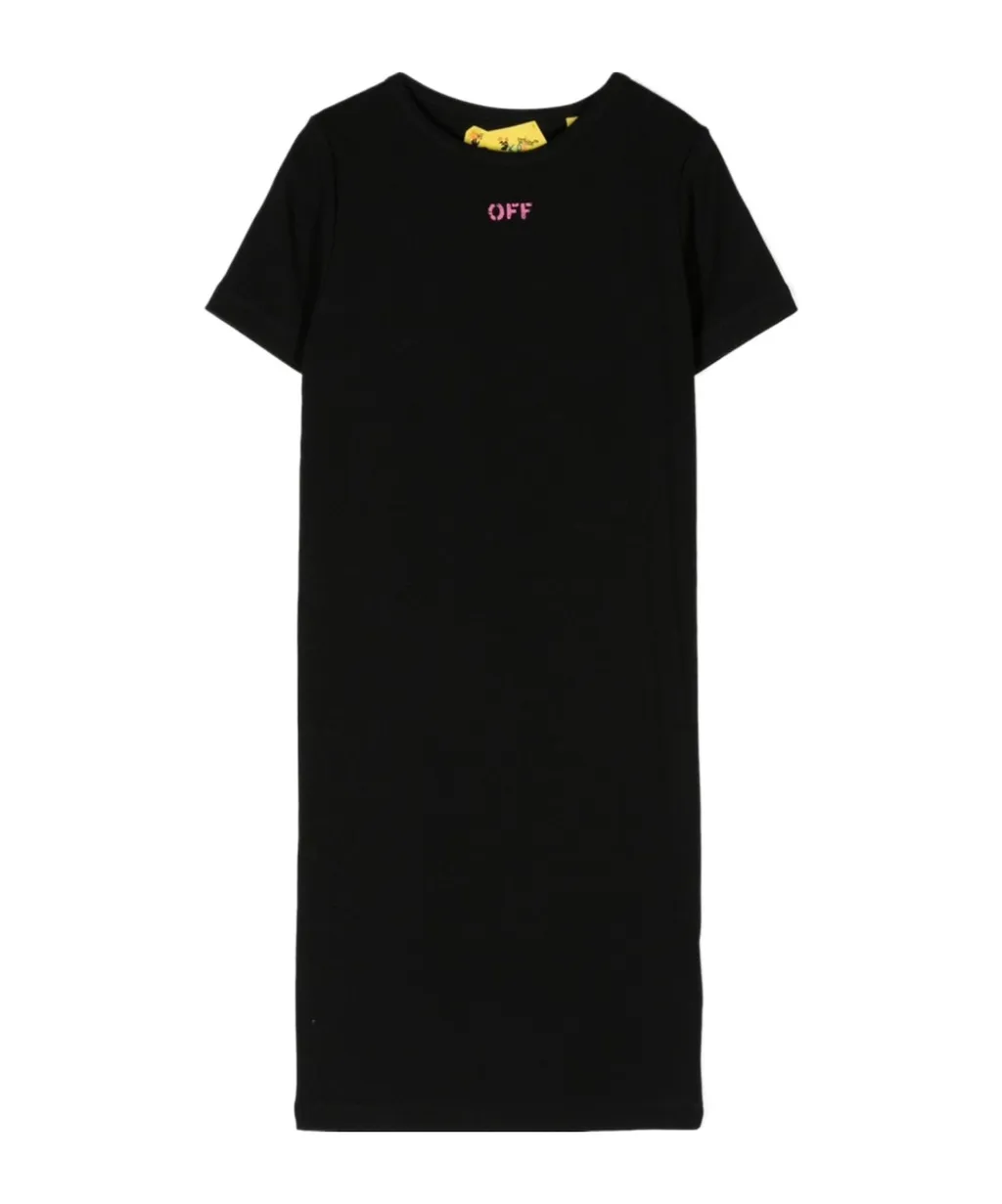 Logo Printed Crewneck Dress