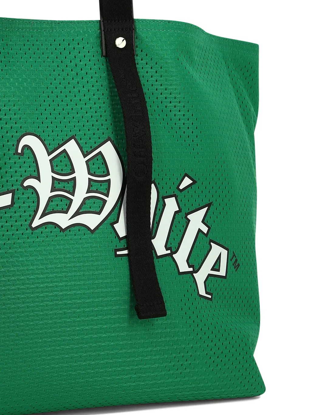 Logo Printed Mesh Top Handle Bag