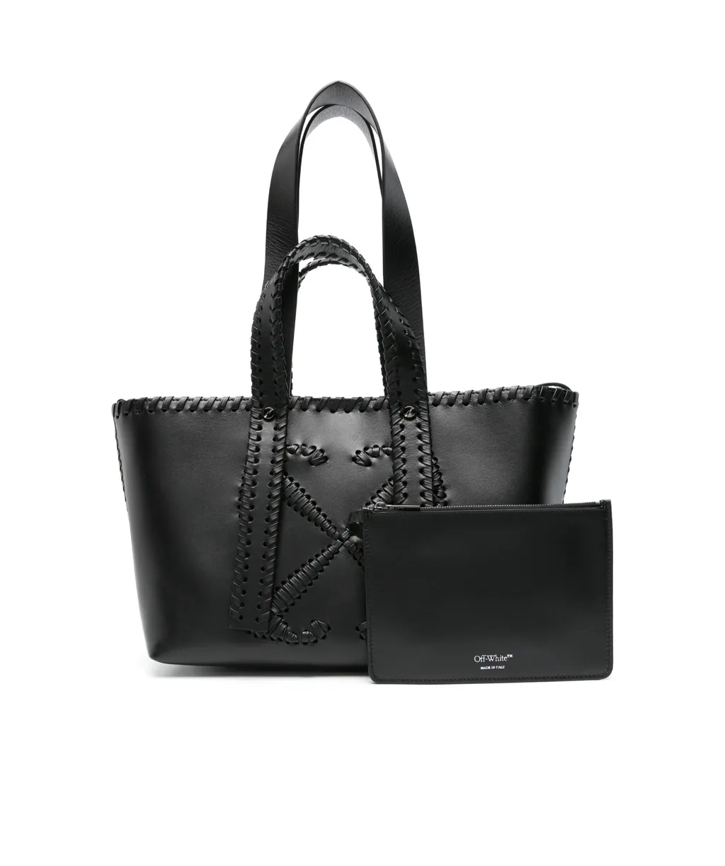 Arrows-Stitch Leather Tote Bag