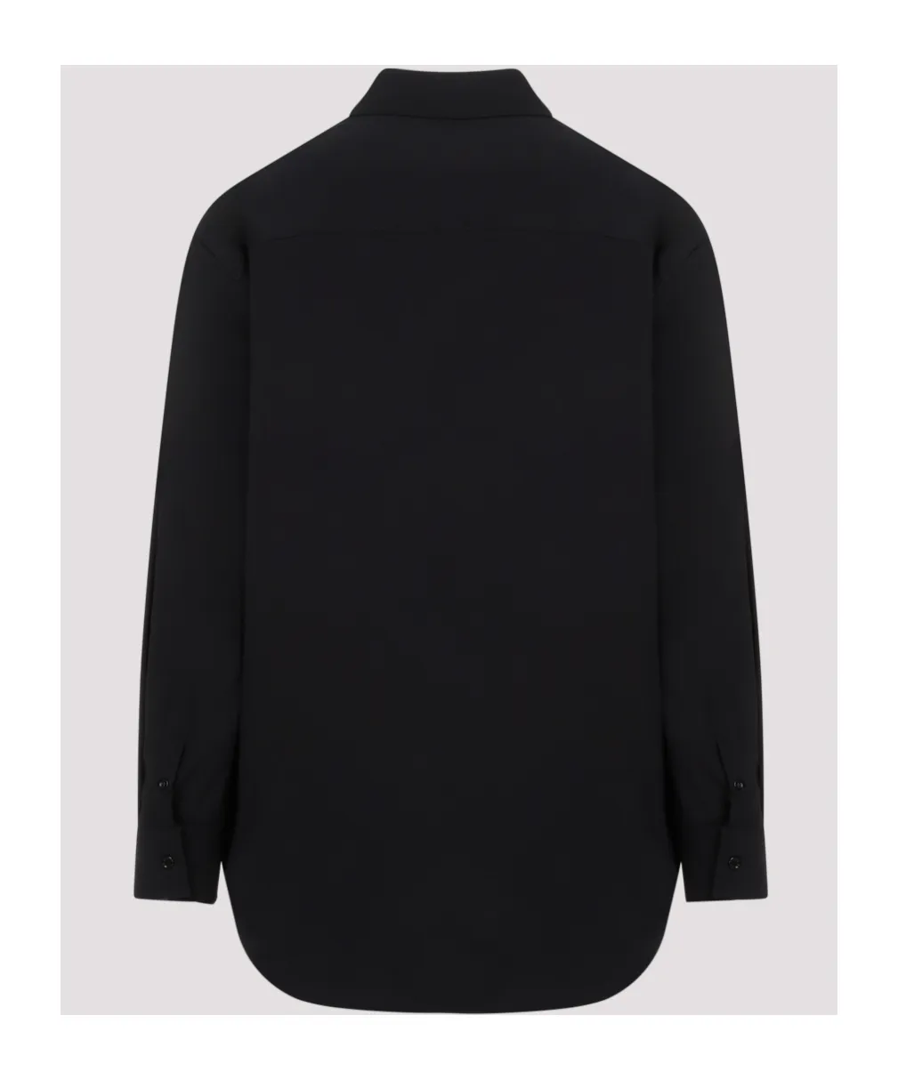 Logo Embroidered Buttoned Shirt Jacket