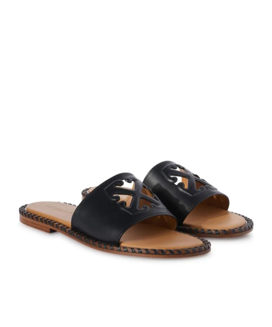 Twist Arrow-Embossed Slip-On Slides