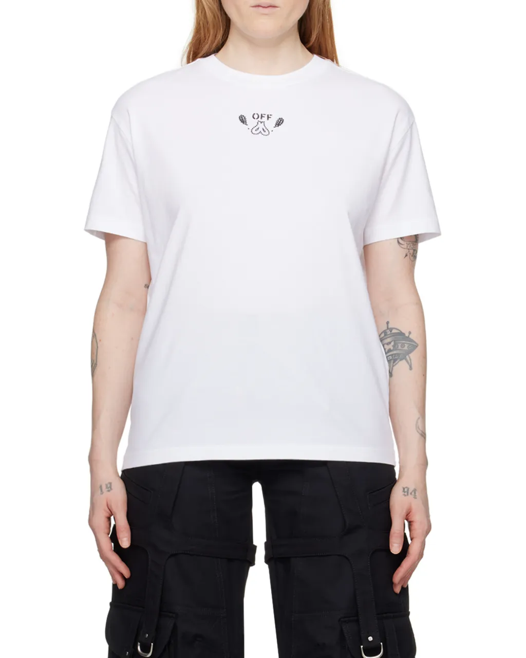 Arrow-Embroidered Crewneck T-Shirt
