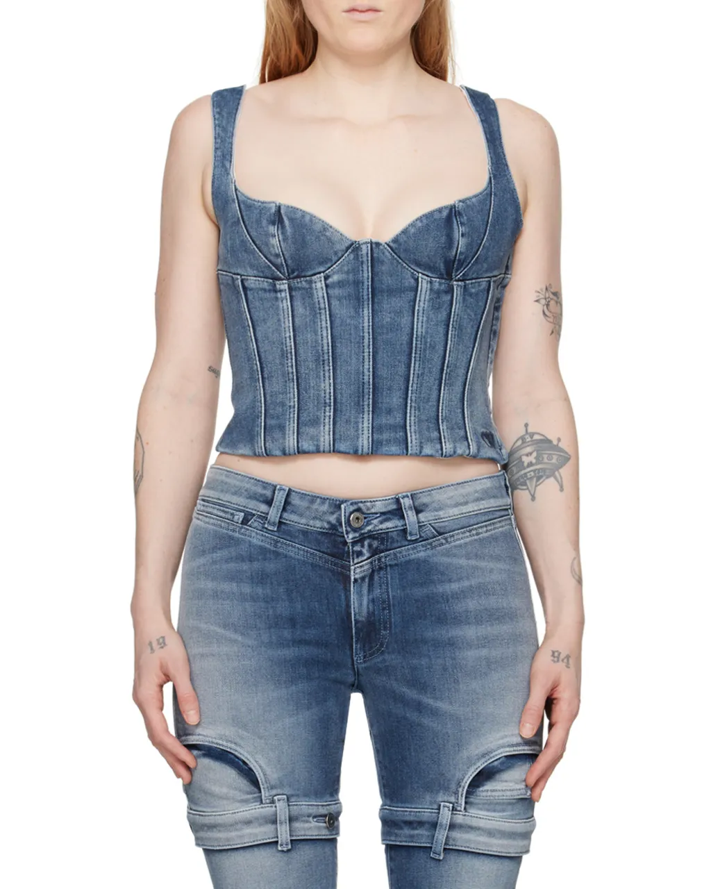 Bustier Sleeveless Denim Top