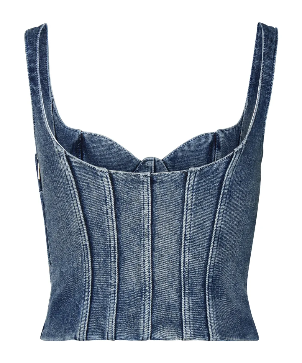 Bustier Sleeveless Denim Top