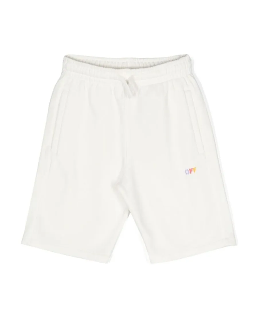 Diag-Stripe-Print Cotton Shorts