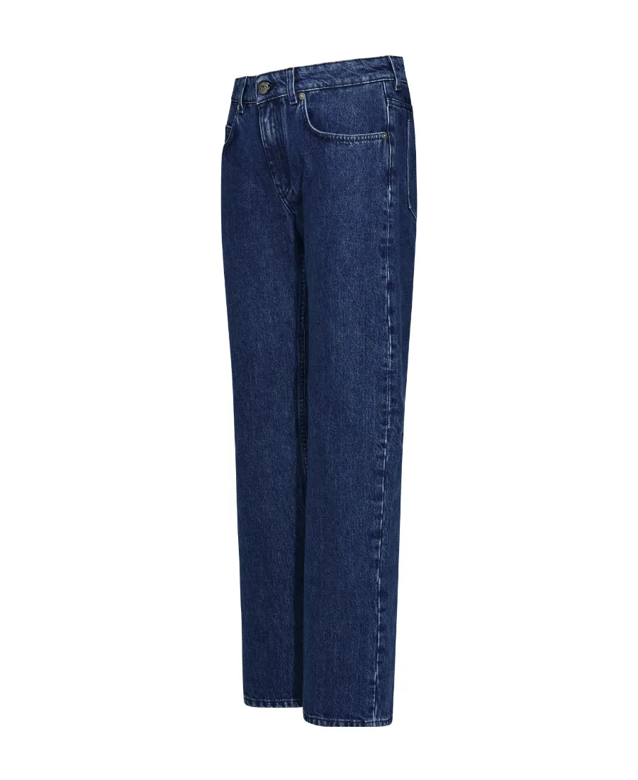 Logo Patch Straight Leg Jeans