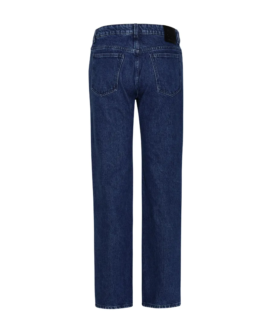 Logo Patch Straight Leg Jeans