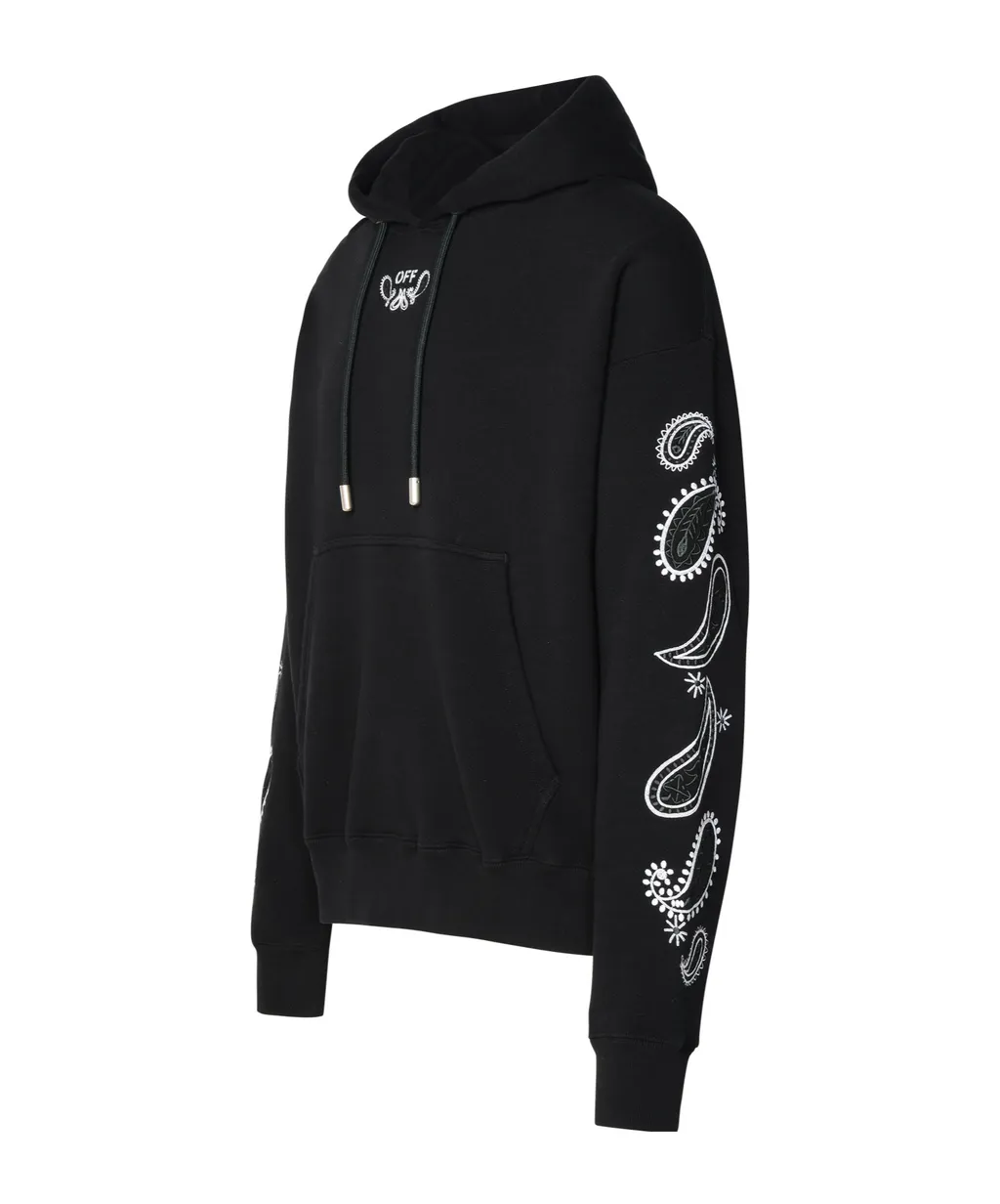 Bandana-Embroidered Drawstring Hoodie