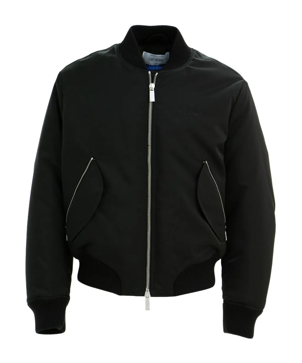 Zip-Up Padded Bomber Jacket