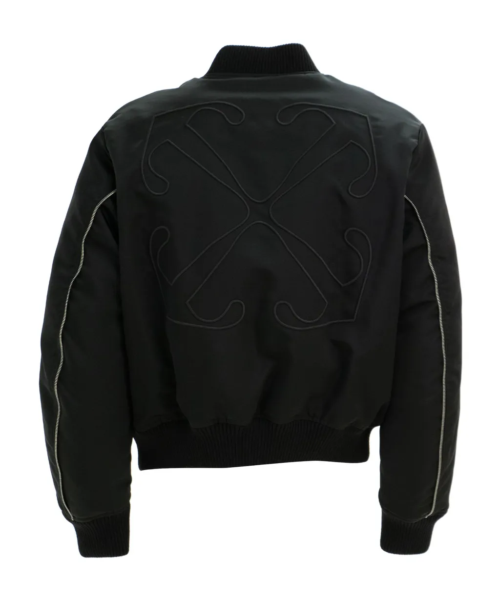 Zip-Up Padded Bomber Jacket