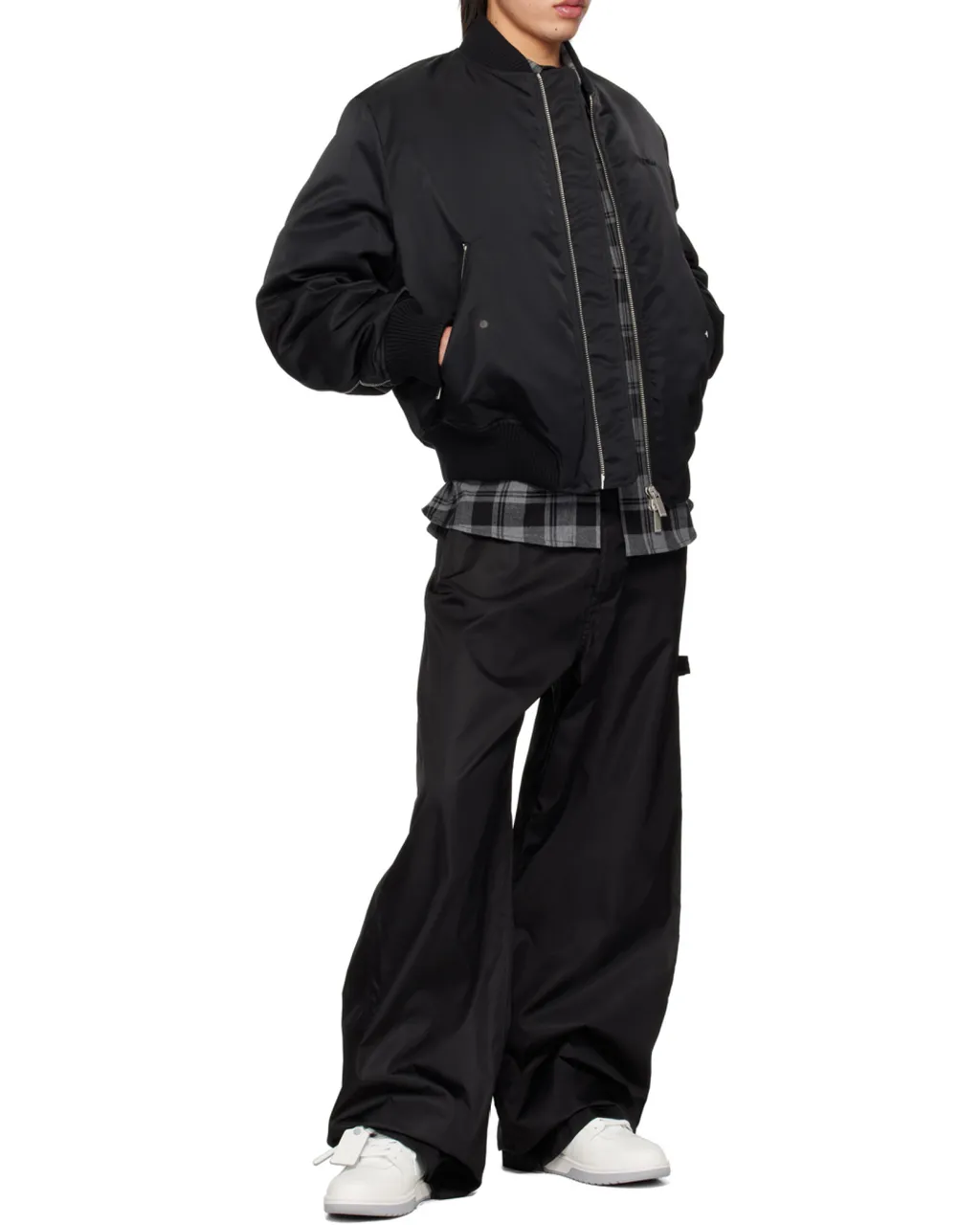 Zip-Up Padded Bomber Jacket