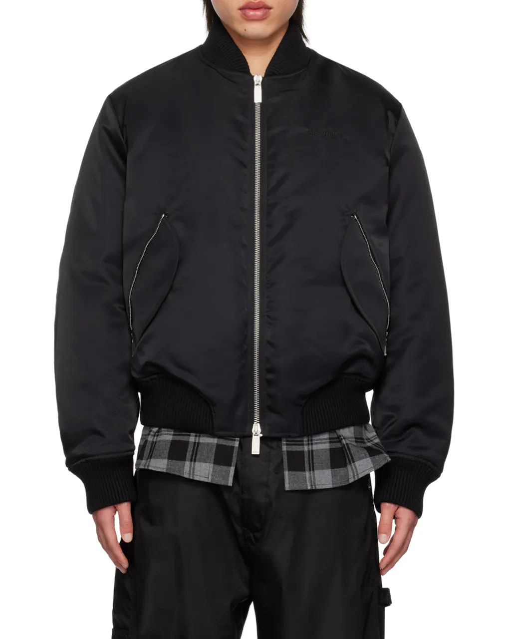 Zip-Up Padded Bomber Jacket