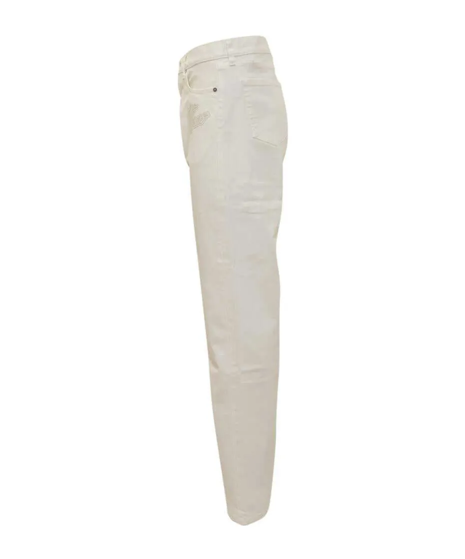 Logo Embroidered Straight Leg Jeans