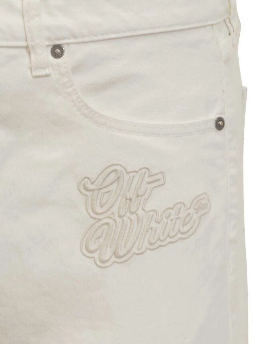 Logo Embroidered Straight Leg Jeans