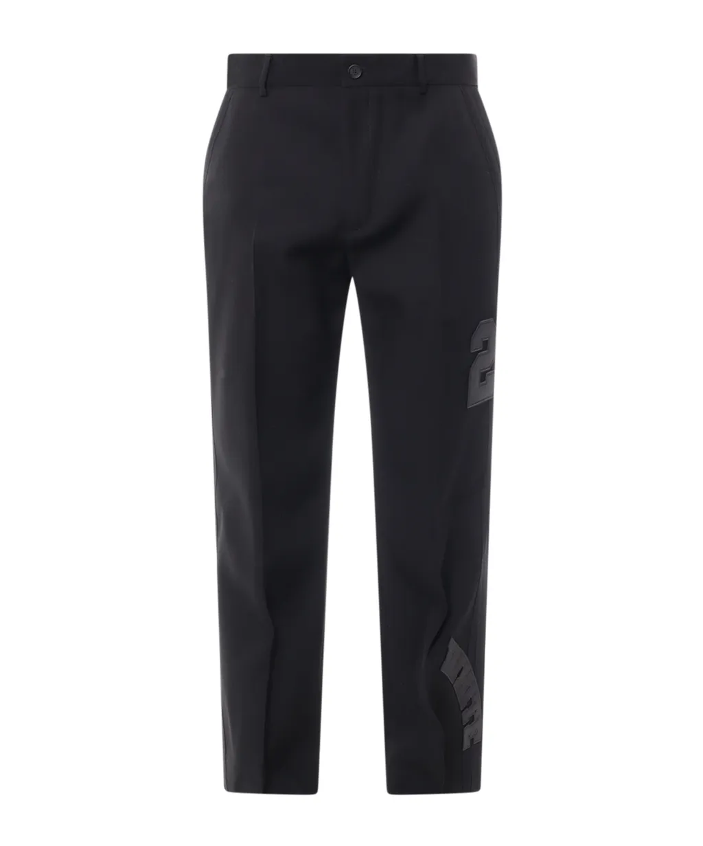 Logo Embroidered Straight Leg Trousers