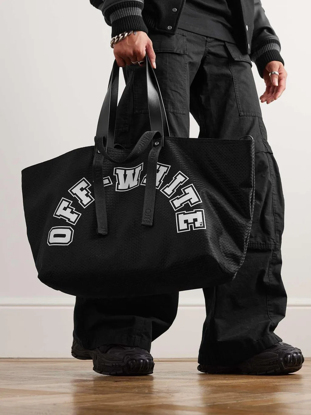 Logo Printed Top Handle Bag