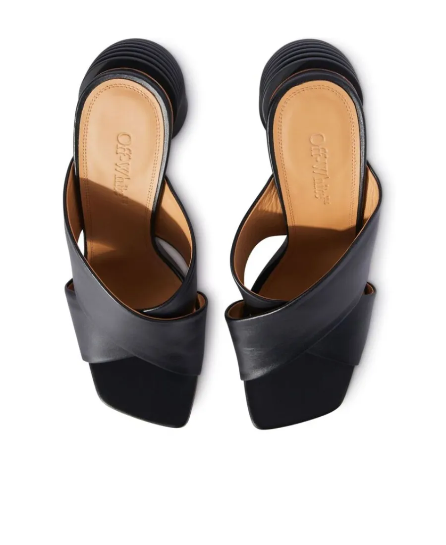 Crossover Strap Heeled Mules