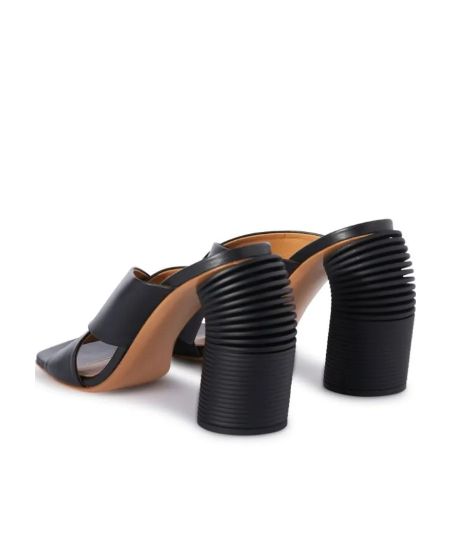 Crossover Strap Heeled Mules